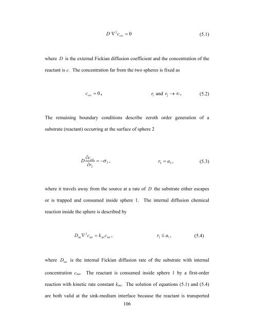 Diffusion Reaction Interaction for a Pair of Spheres - ETD ...