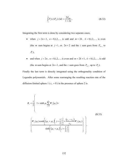 Diffusion Reaction Interaction for a Pair of Spheres - ETD ...