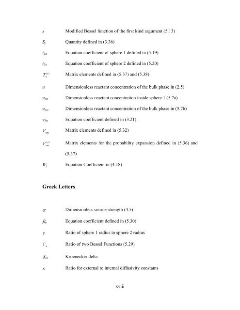 Diffusion Reaction Interaction for a Pair of Spheres - ETD ...