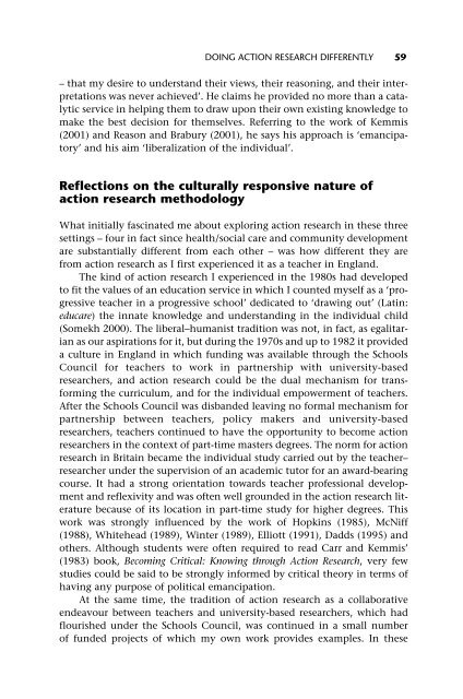 Action Research A Methodology for Change and Development
