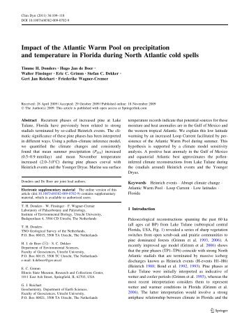 Impact of the Atlantic Warm Pool on precipitation and temperature in ...