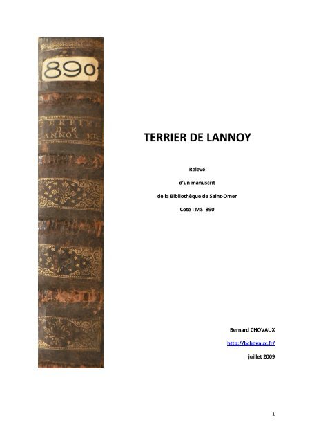 TERRIER DE LANNOY - Bernard CHOVAUX