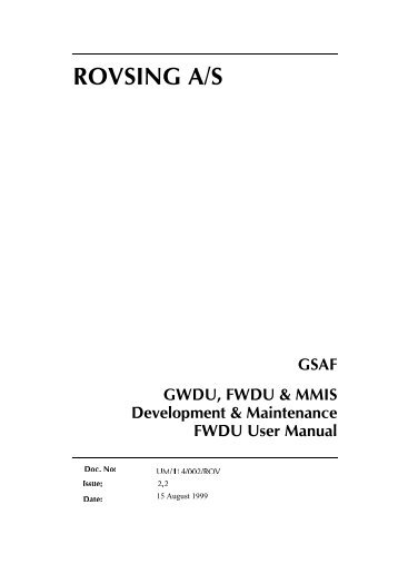 FWDU User Manual - Astrium ST Service Portal