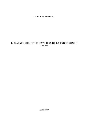 LES ARMOIRIES DES CHEVALIERS DE LA TABLE RONDE