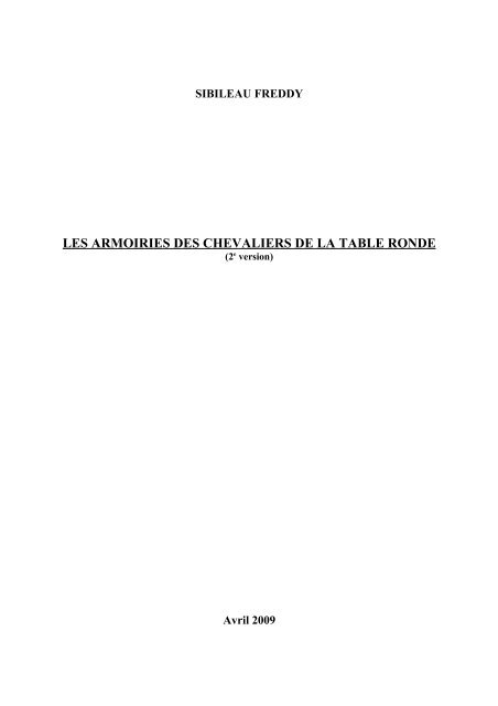 LES ARMOIRIES DES CHEVALIERS DE LA TABLE RONDE