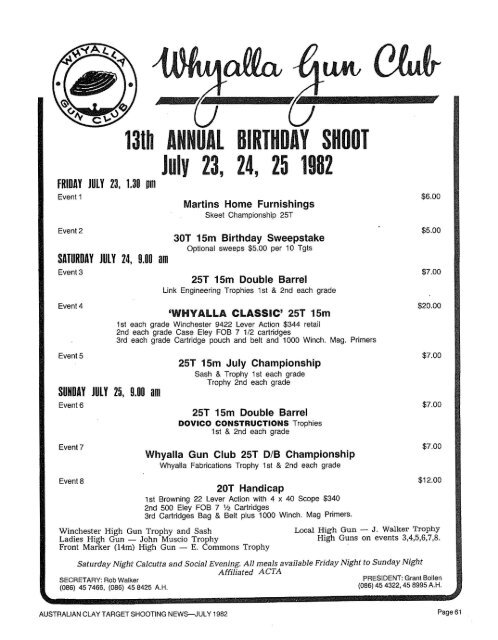 V35 #7 Jul 1982 - Australian Clay Target Association