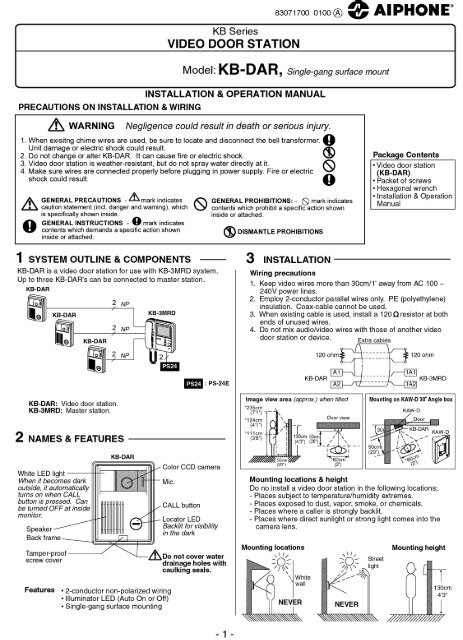 KB-DAR Instructions - Aiphone