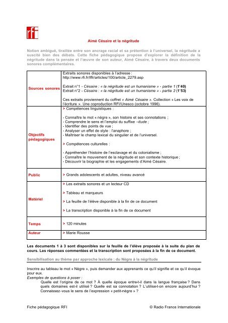 Aime Cesaire Et La Negritude Rfi Aime Cesaire Et La Negritude Rfi
