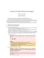 Correction du Partiel Théorie des Langages - Lrde - Epita