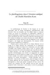 Le plurilinguisme dans L'Aventure ambiguë de Cheikh Hamidou Kane