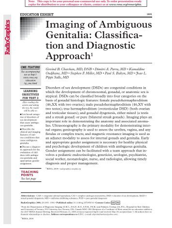 Imaging of Ambiguous Genitalia: Classifica- tion ... - RadioGraphics