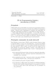 TP de Programmation Linéaire : introduction à CPLEX ... - LRI