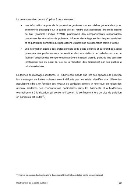 Pollution par les particules dans l'air ambiant - Haut Conseil de la ...