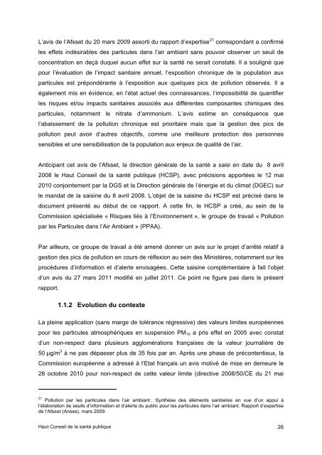 Pollution par les particules dans l'air ambiant - Haut Conseil de la ...