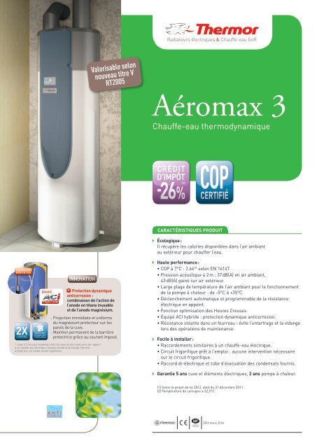 Fiche technique Aéromax 3 - Thermor Prescription