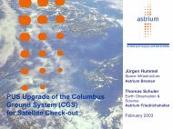 CGS PUS Upgrade for Satellite Check-Out - Astrium ST Service Portal