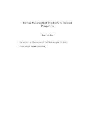 Solving Mathematical Problems: A Personal Perspective Terence Tao