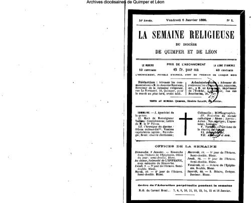 1899 - Diocèse de Quimper et du Léon