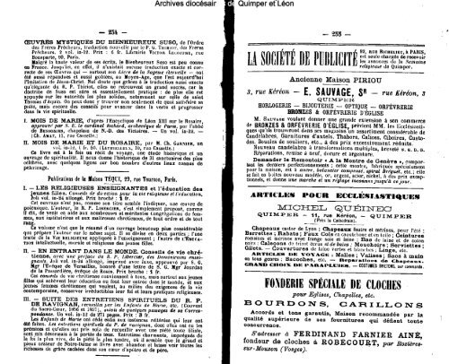 1899 - Diocèse de Quimper et du Léon