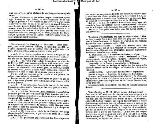 1899 - Diocèse de Quimper et du Léon