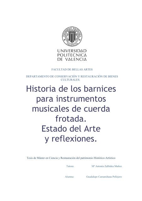 Historia de los ... del arte y reflexiones.pdf - RiuNet - Universidad ...