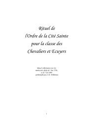 Rituel de l'Ordre de la Cité Sainte pour la classe des ... - Ordre de Lyon