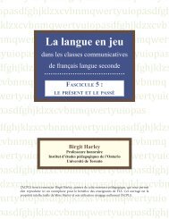 Fascicules d'acquisition du français langue seconde - Canadian ...