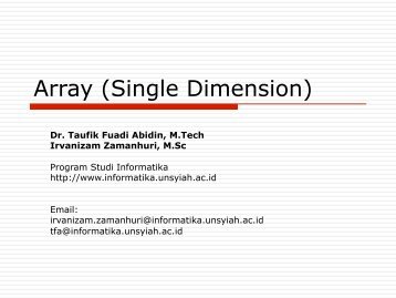 Array (Single Dimension) - cs.unsyiah.ac.id.