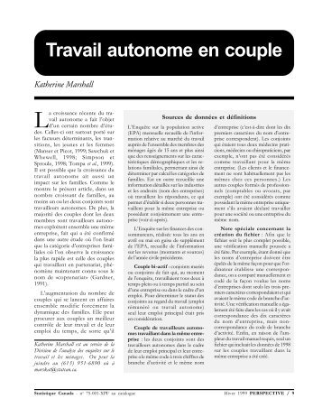 Travail autonome en couple - the Data Library