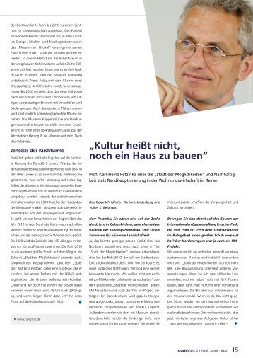 Prof. Karl-Heinz Petzinka über die "Stadt der Möglichkeiten"