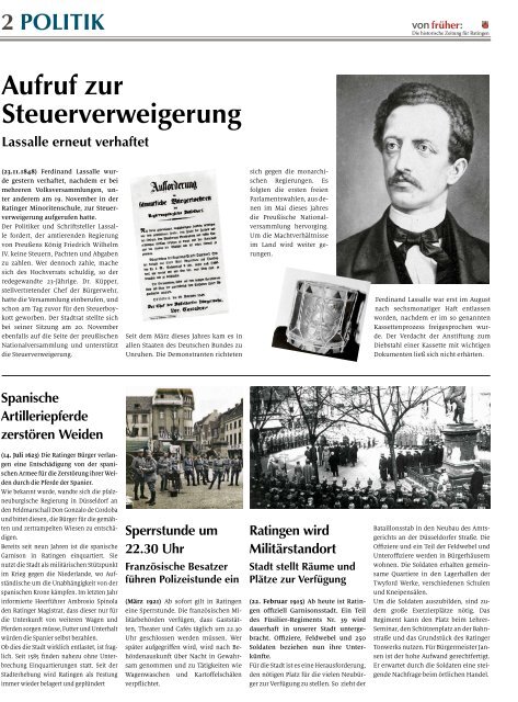 Historische Zeitung für die Stadt Ratingen