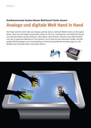 Multitouch-Tische: Analoge und digitale Welt Hand in Hand (Januar ...