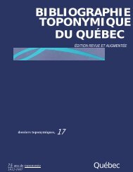 bibliographie toponymique du québec - Commission de toponymie ...