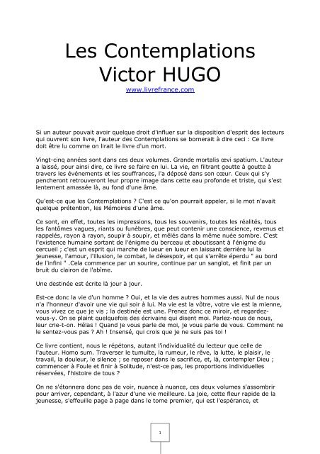 dissertation victor hugo contemplations