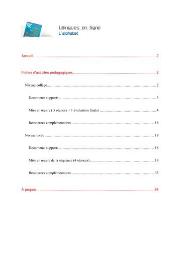 Fiches d'activités pédagogiques - Cndp