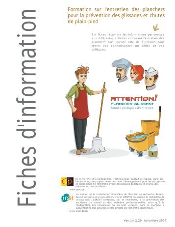 Formation sur l'entretien des planchers pour la prévention des ... - Irsst
