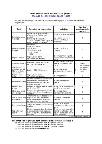 MINI MENTAL STATE EXAMINATION (MMSE) - i-med