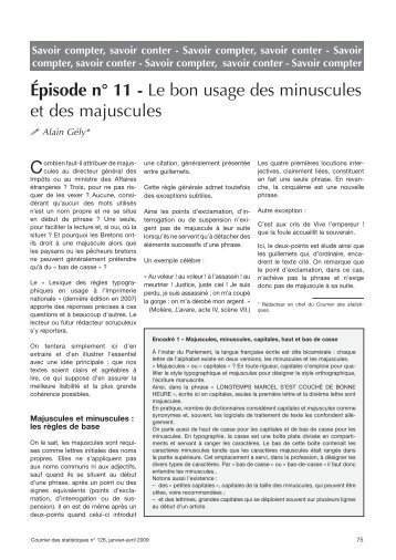 Le bon usage des minuscules et des majuscules - Insee