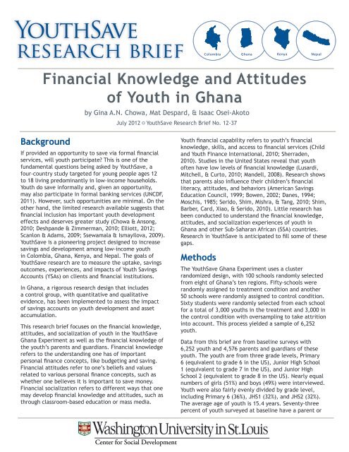 Financial Knowledge and Attitudes of Youth in Ghana - Center for ...