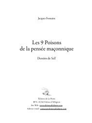 Les 9 Poisons de la pensée maçonnique - Editions de La Hutte