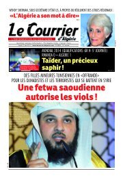 Numéro° 2826 du lundi 17 juin 2013 - Le Courrier d'Algérie