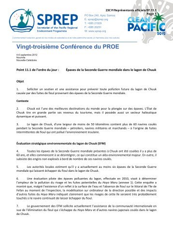 Vingt-troisième Conférence du PROE - SPREP