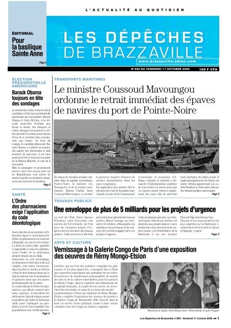 Le ministre Coussoud Mavoungou ordonne le retrait immédiat des ...