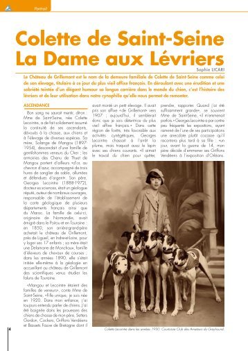 Colette de Saint-Seine La Dame aux Lévriers - Société Canine de la ...