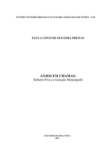 Livro Reportagem : ANJOS EM CHAMAS - Fae