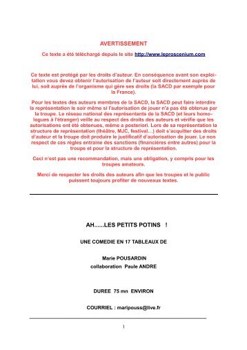 AH......LES PETITS POTINS ! - Le Proscenium