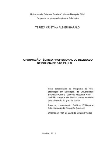 Tereza Cristina Albieri Baraldi - A Formação técnico-profissional