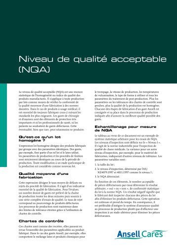 Niveau de qualité acceptable (NQA) - Ansell Healthcare Europe