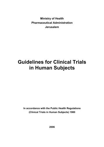 Guidelines for Clinical Trials in Human Subjects