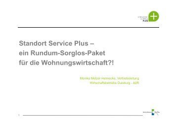 Standort Service Plus – ein Rundum-Sorglos-Paket für die - ANS eV